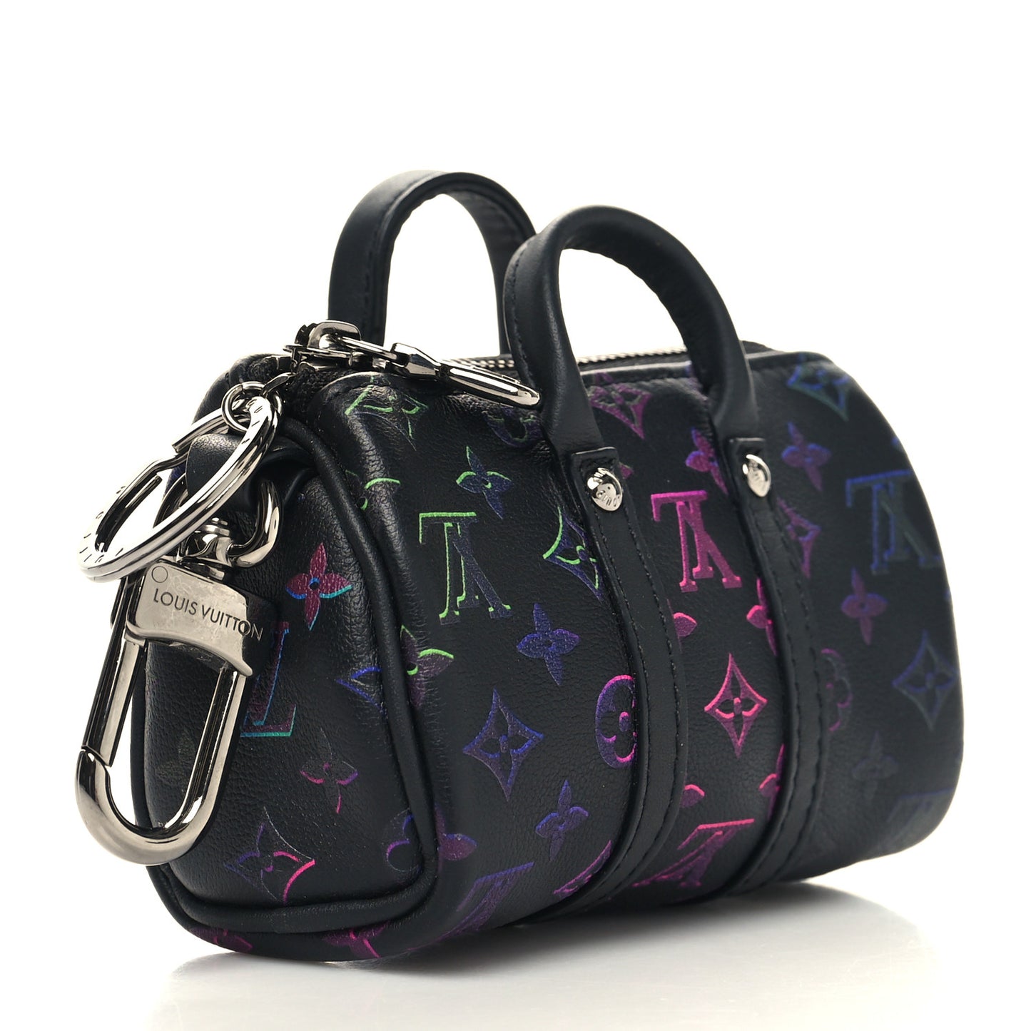 Monogram Spotlight Mini Keepall Bag Charm Key Holder Black Borealis