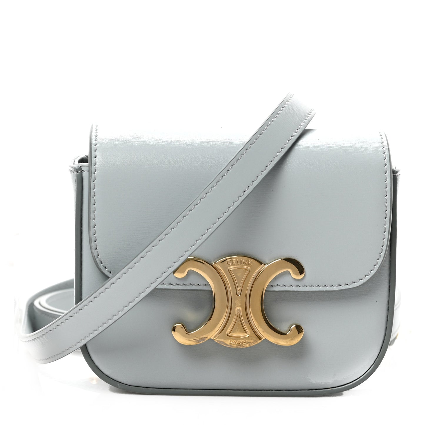 Shiny Calfskin Mini Claude Soft Blue