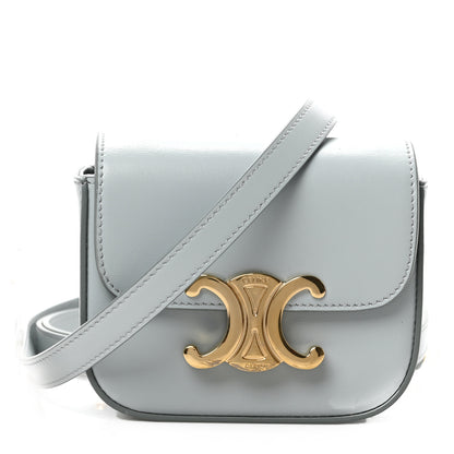Celine Shiny Calfskin Mini Claude Soft Blue 1 of 9