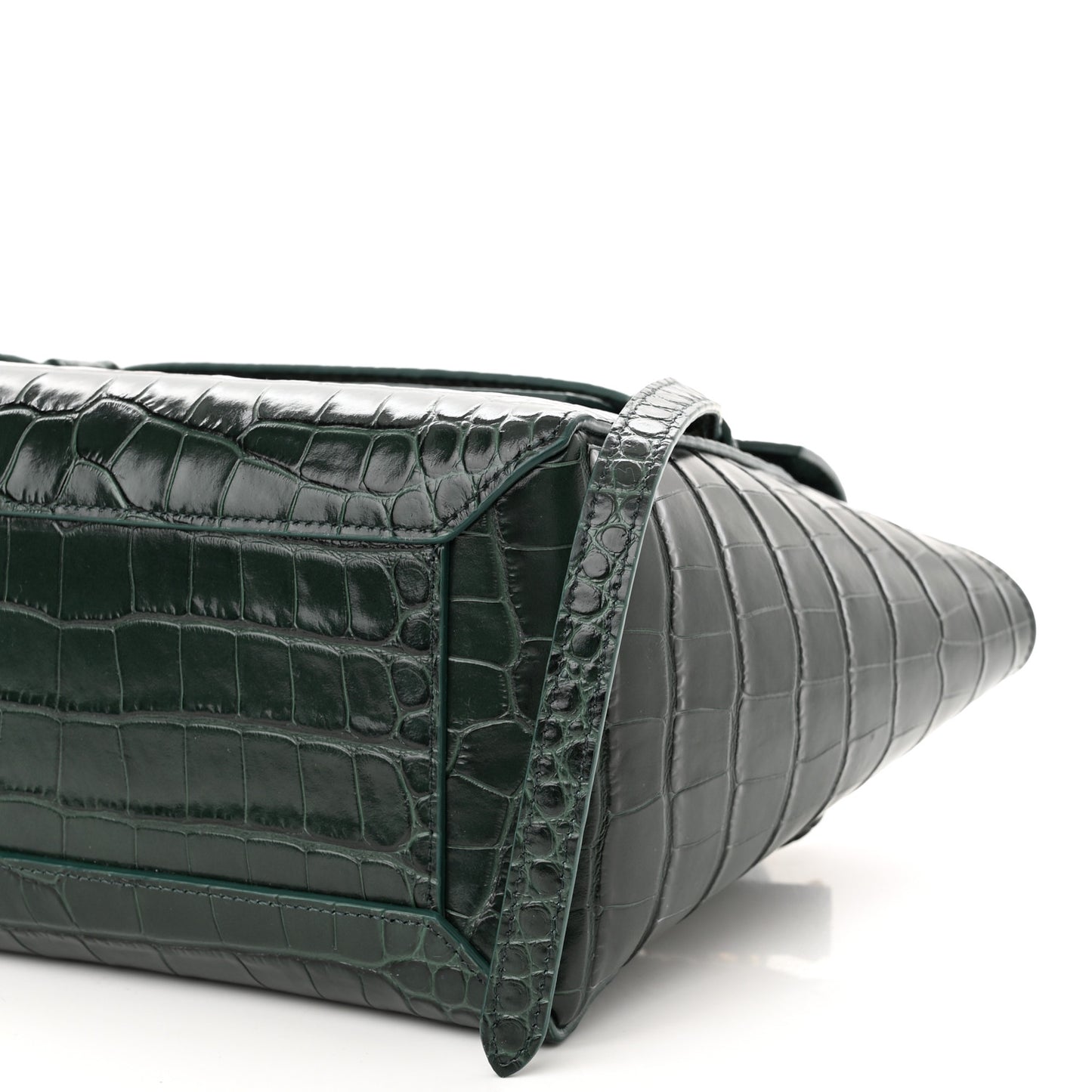 Calfskin Crocodile Embossed Micro Belt Bag Amazone