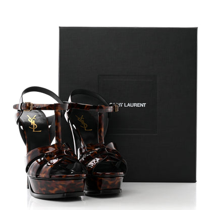 Saint Laurent Patent Tribute 105 Platform Sandals 37 Tortoiseshell 11 of 11