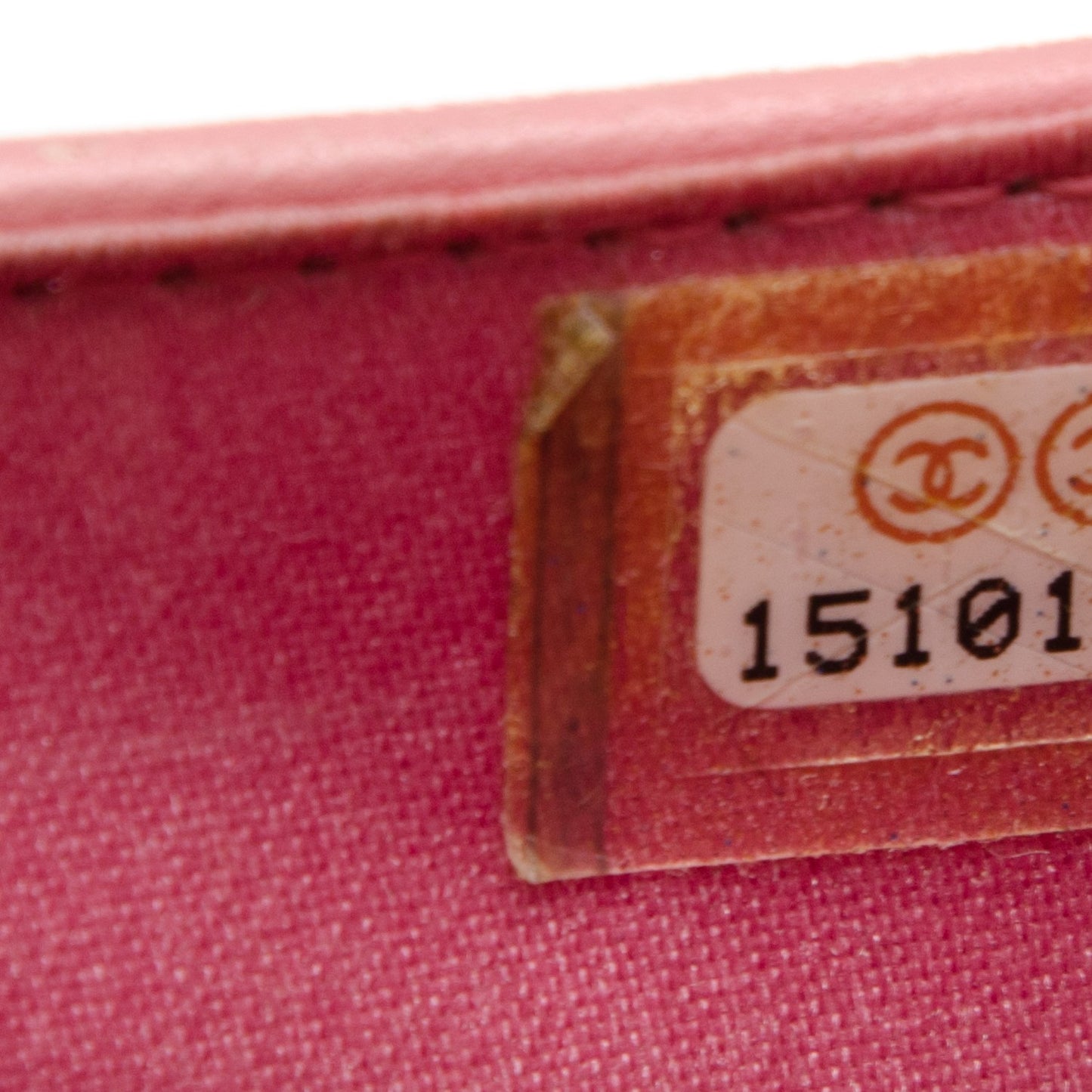 Lambskin Camellia Embossed L-Zip Pocket Wallet Pink