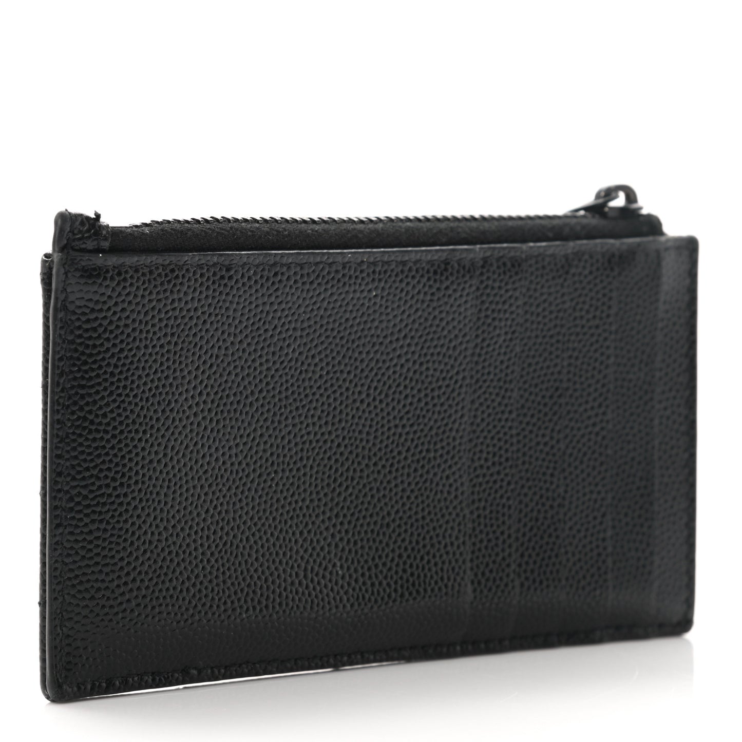 Grain De Poudre Matelasse Chevron Monogram Fragments Zippered Card Case Black
