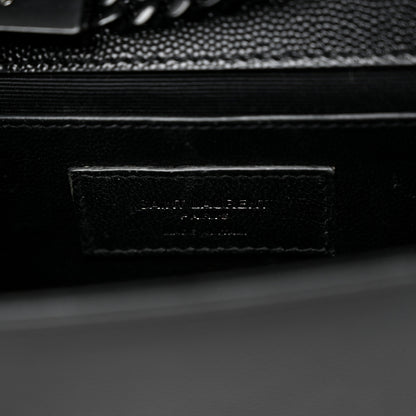 Saint Laurent Grain De Poudre Small Monogram Monochrome Kate Satchel Black 6 of 10