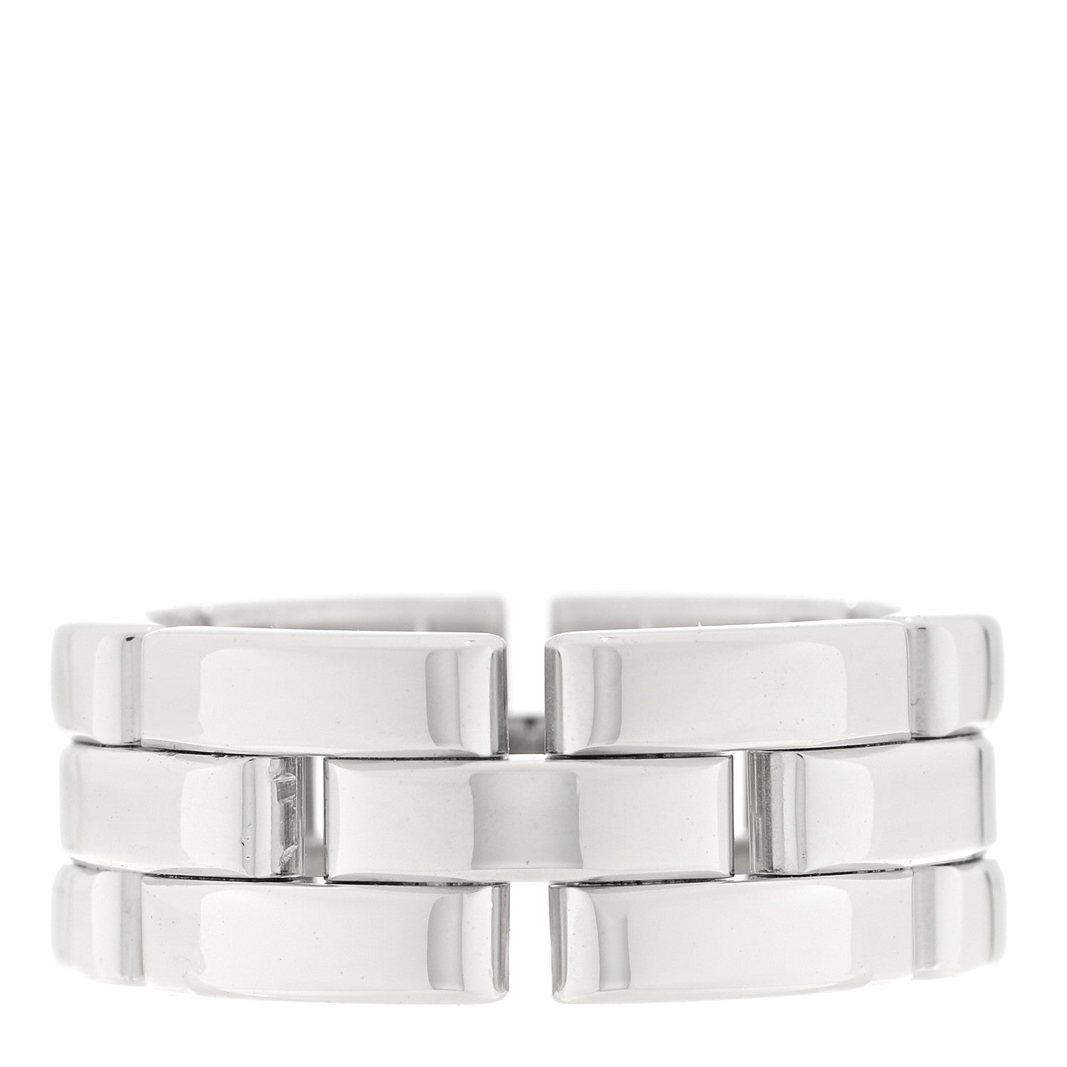 Cartier 18K White Gold Maillon Panthere 3 Row Ring 52 6 1 of 3