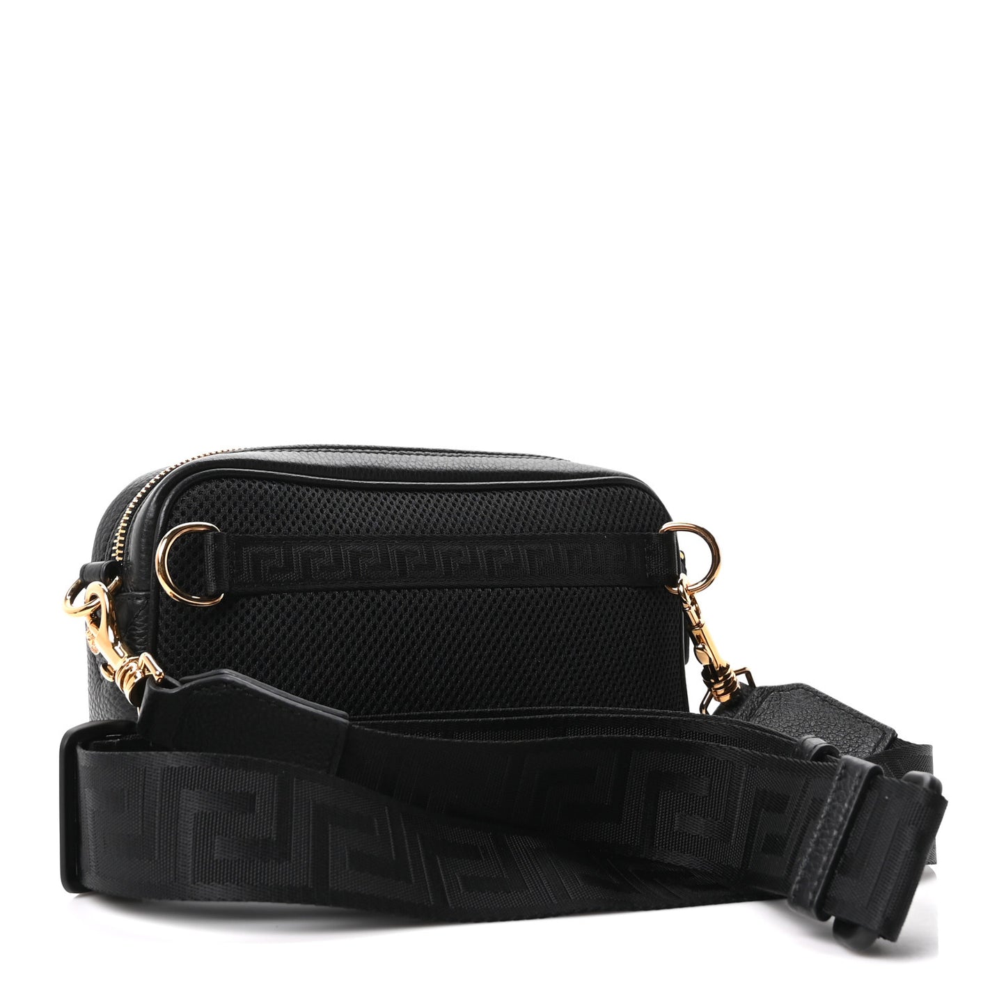 Grained Calfskin La Medusa Camera Bag Black