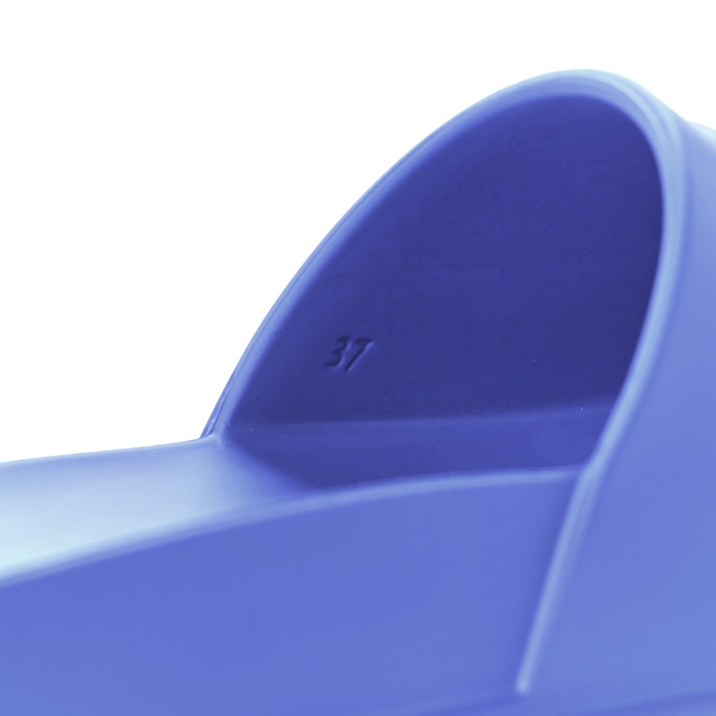 EVA Rubber Triangle Logo Embossed Womens Lug Sole 20mm Slide Sandals 37 Azzurro
