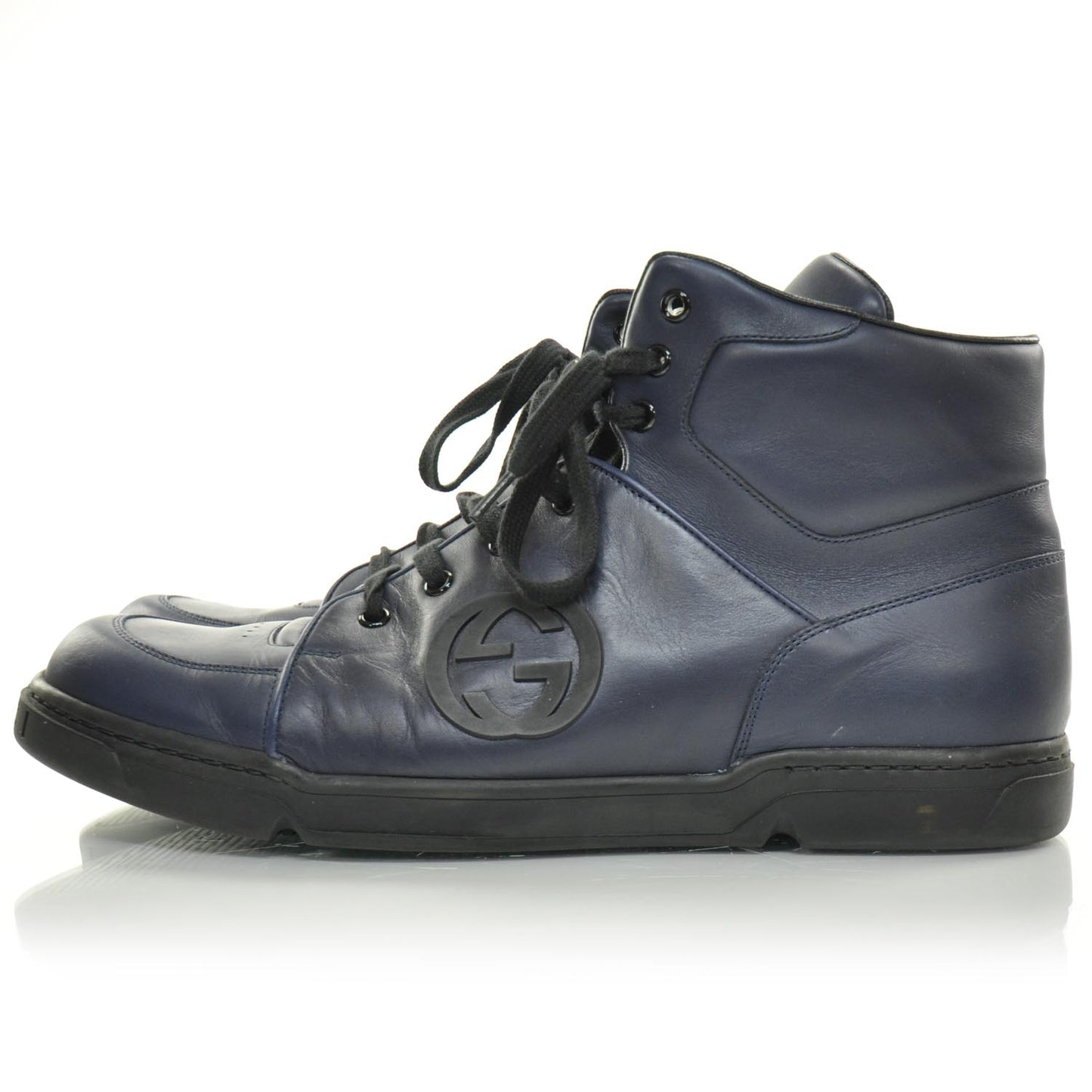 Leather Mens GG High Top Sneakers 10.5 Navy