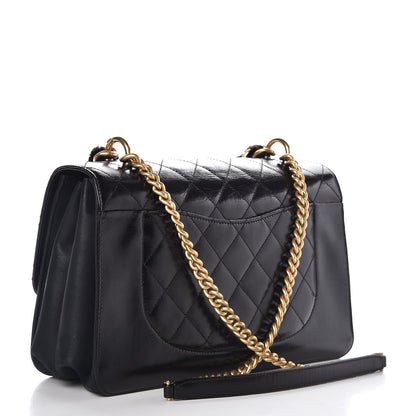 Chanel Iridescent Calfskin Quilted Straight Lined Flap Black 3 of 8