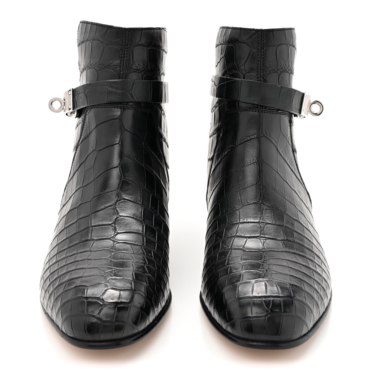 Hermes Matte Niloticus Crocodile Neo Low Boots 37 Black 2 of 11