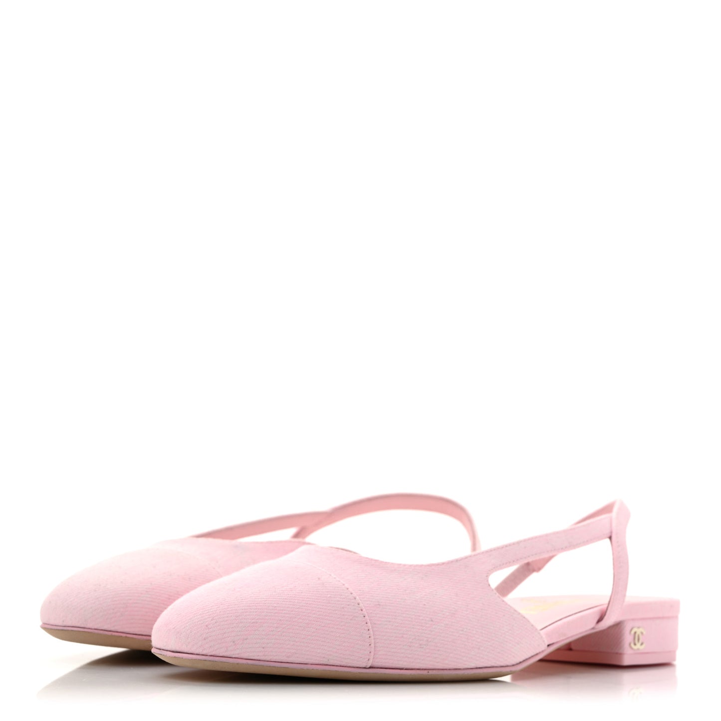 Denim Cap Toe CC Slingback Flats 37.5 Light Pink