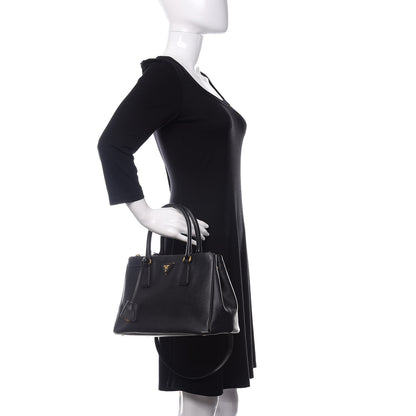 Prada Saffiano Small Galleria Double Zip Tote Black 3 of 15