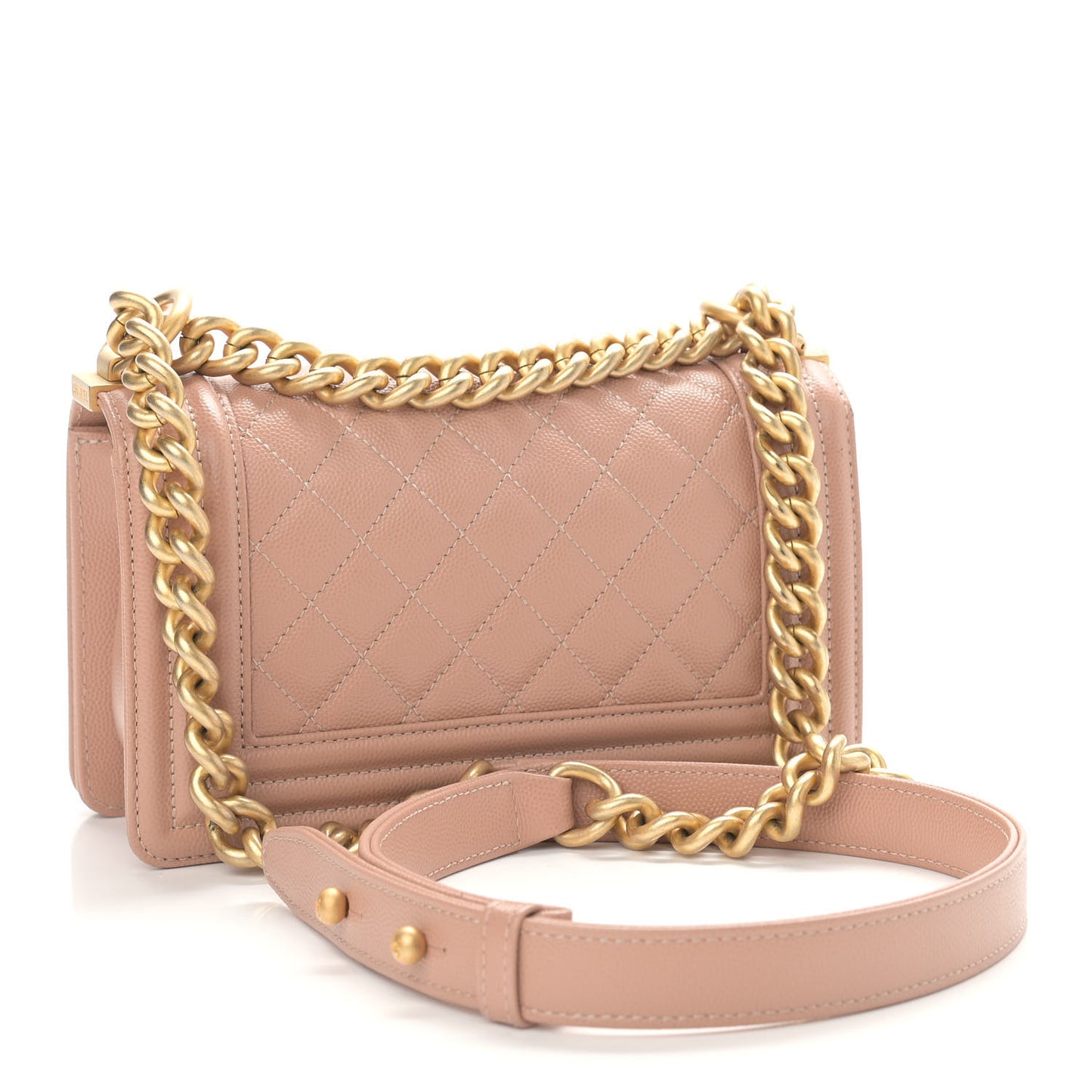 Caviar Quilted Small Boy Flap Light Pink