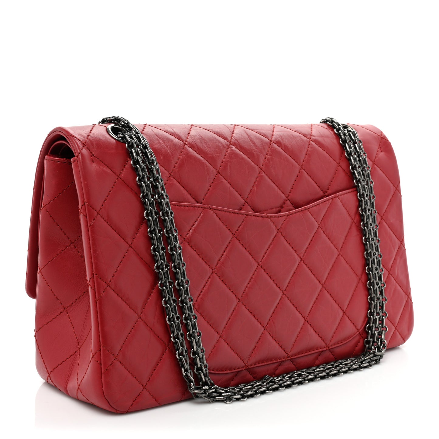 Aged Calfskin Quilted 2.55 Reissue 227 Flap Red