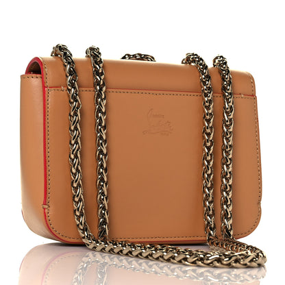 Christian Louboutin Calfskin Spikes Baby Sweet Charity Shoulder Bag Biscuit 3 of 13