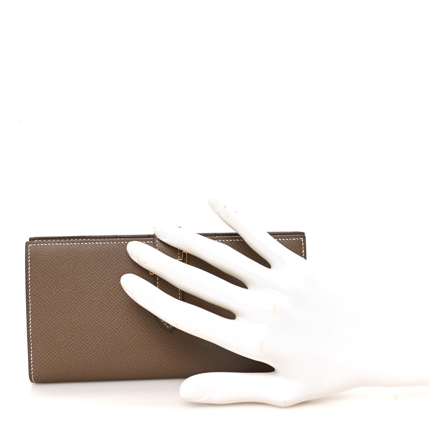 Hermes Epsom Bearn Gusset Wallet Etoupe 2 of 7