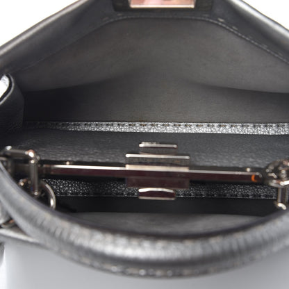 Fendi Cuoio Romano Lux Selleria Medium Peekaboo Iconic Satchel Argento 6 of 9