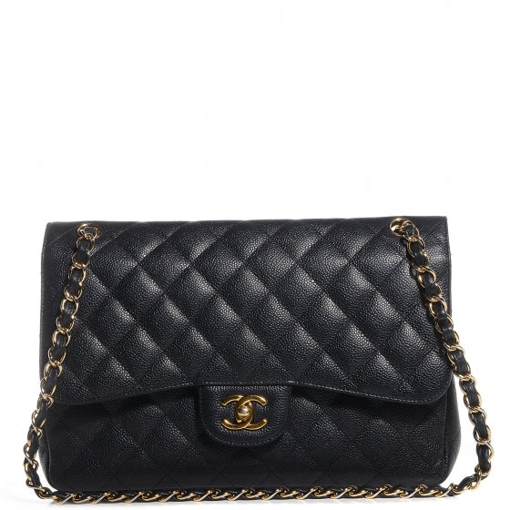 Chanel Caviar Quilted Jumbo Double Flap Black 1 of 10