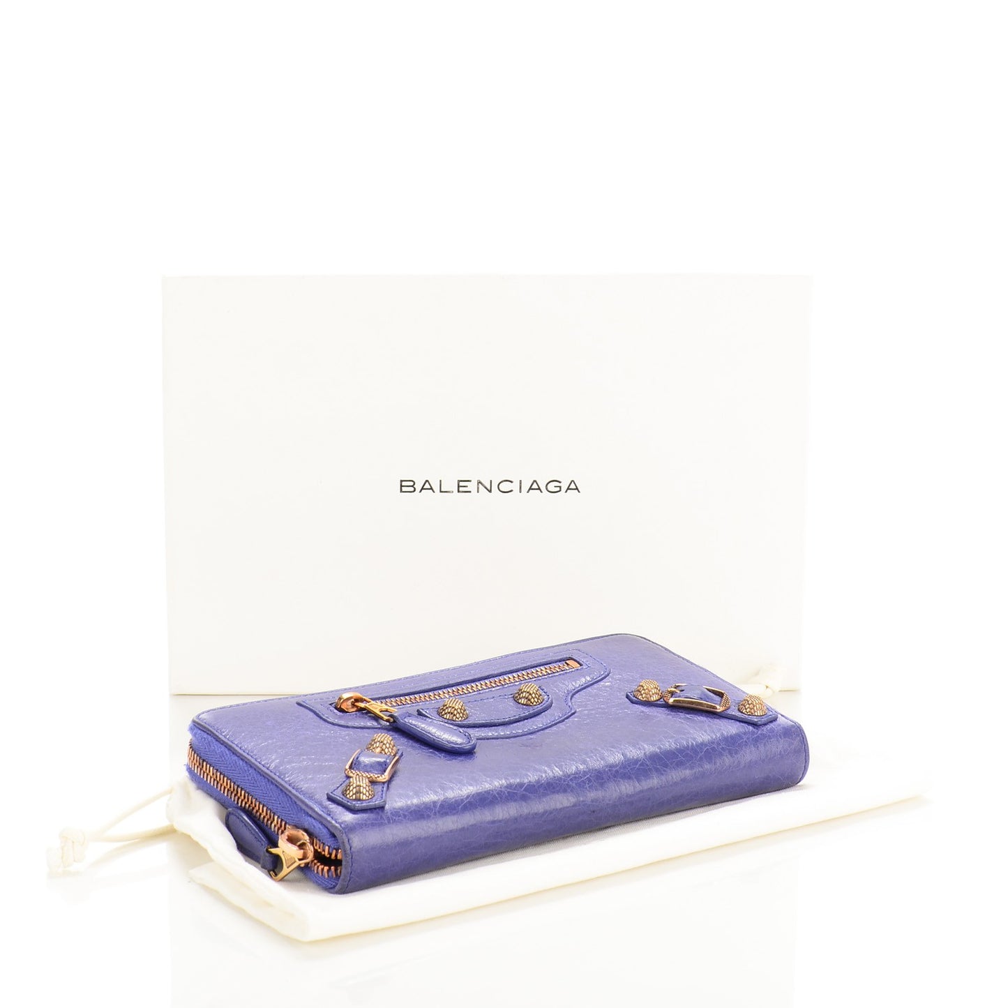 Agneau Giant 12 Gold Hardware Continental Zip Around Wallet Bleu Lavande