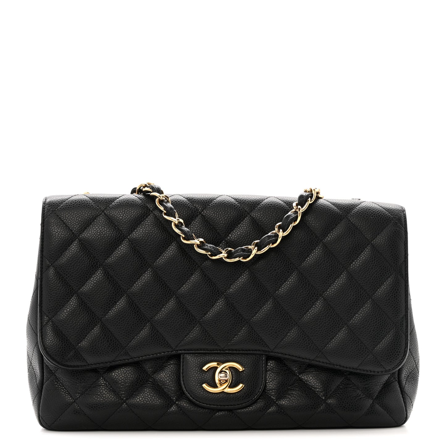 Caviar Quilted Jumbo Single Flap Black