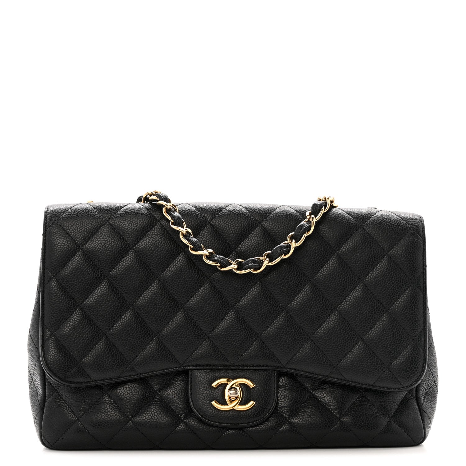Chanel Caviar Quilted Jumbo Single Flap Black 1 of 12