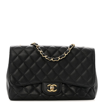 Chanel Caviar Quilted Jumbo Single Flap Black 1 of 12