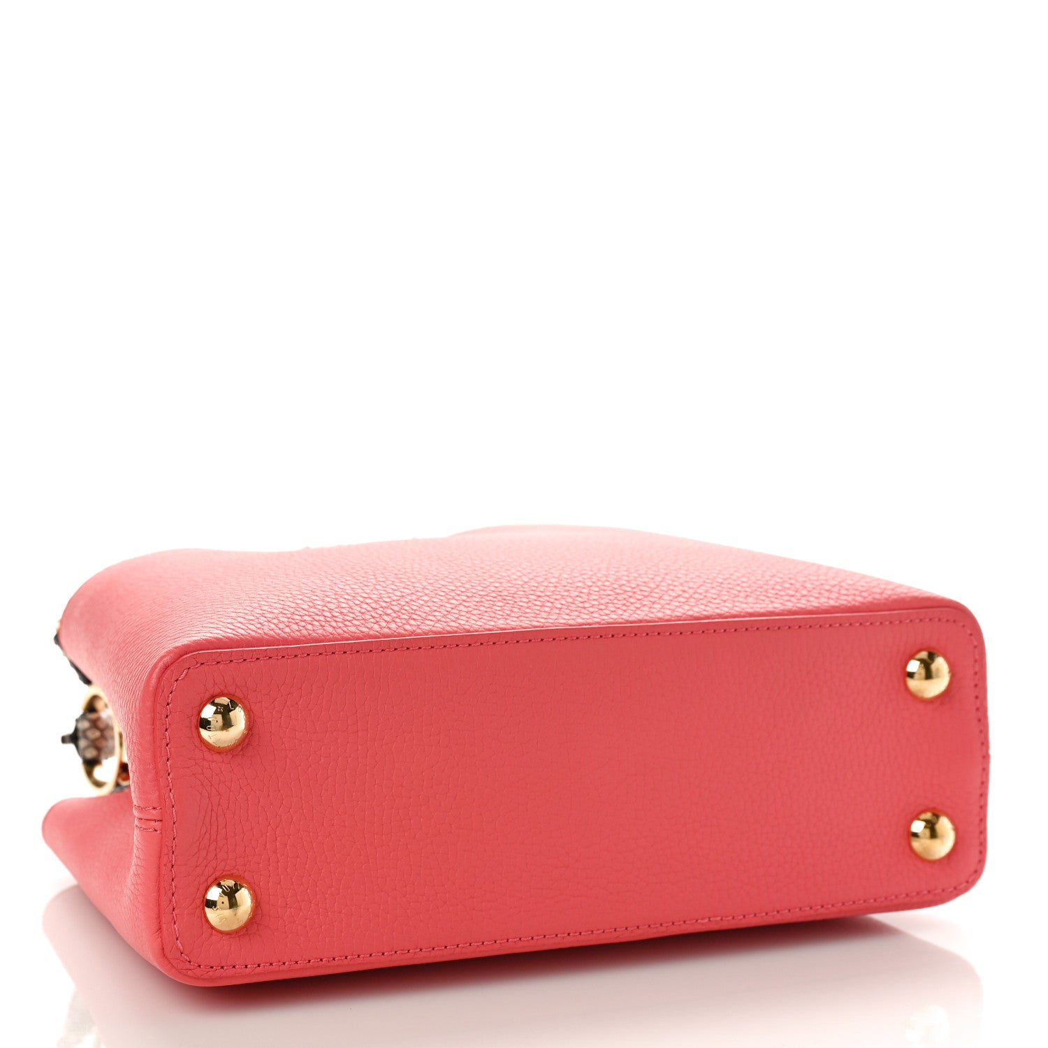Louis Vuitton Taurillon Snakeskin Capucines PM Coral 4 of 8
