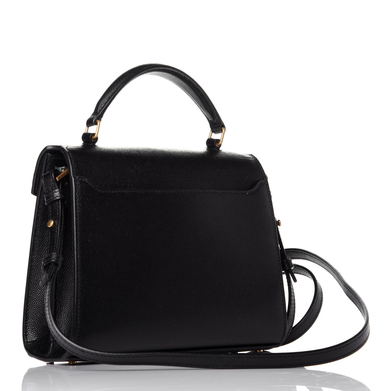 Saint Laurent Grain de Poudre Mini Classic Monogram Cassandra Top Handle Black 4 of 9