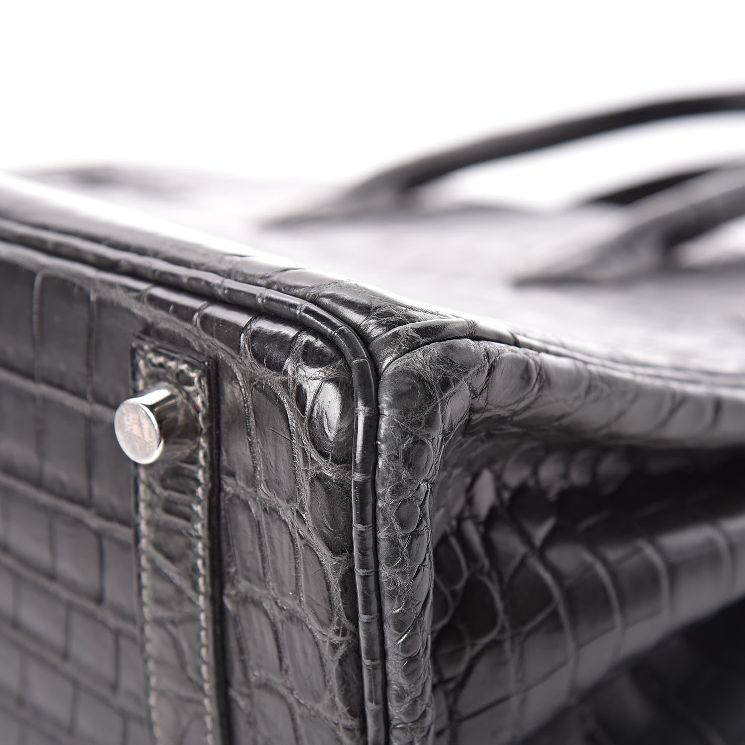 Hermes Matte Niloticus Crocodile Birkin 25 Graphite 12 of 33