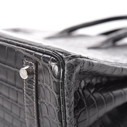 Hermes Matte Niloticus Crocodile Birkin 25 Graphite 12 of 33