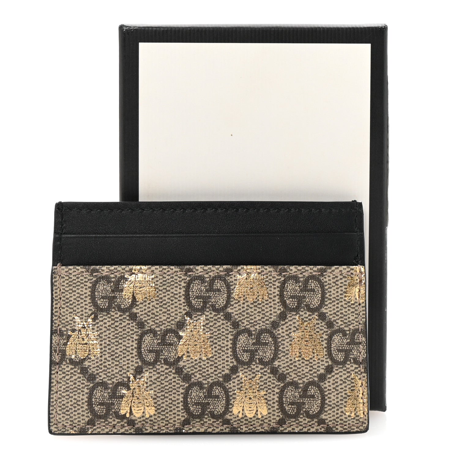 Gucci GG Supreme Monogram Bees Card Holder Black 7 of 7