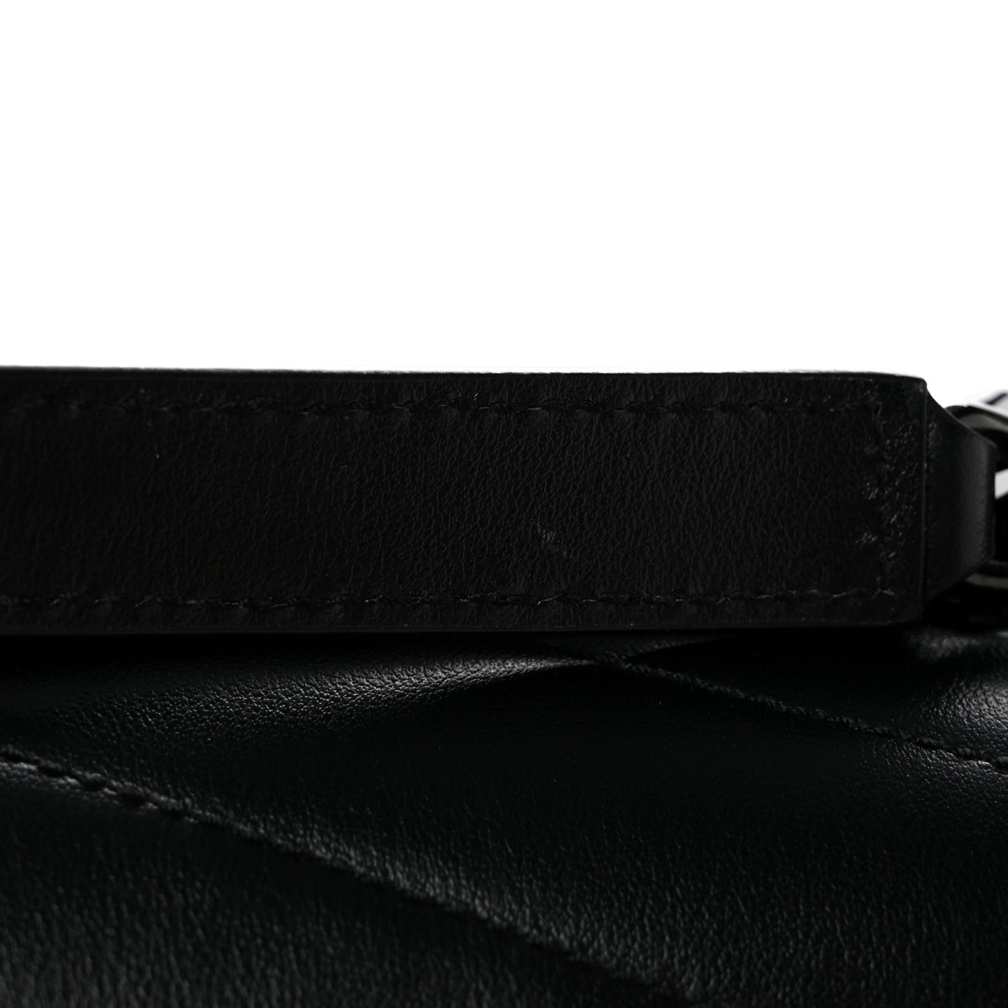 Calfskin Y Quilted Monogram Monochrome Large Loulou Chain Satchel Black