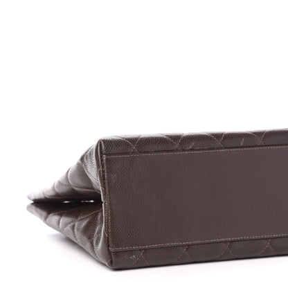 Chanel Caviar Quilted Shopper Tote Dark Brown 10 of 13