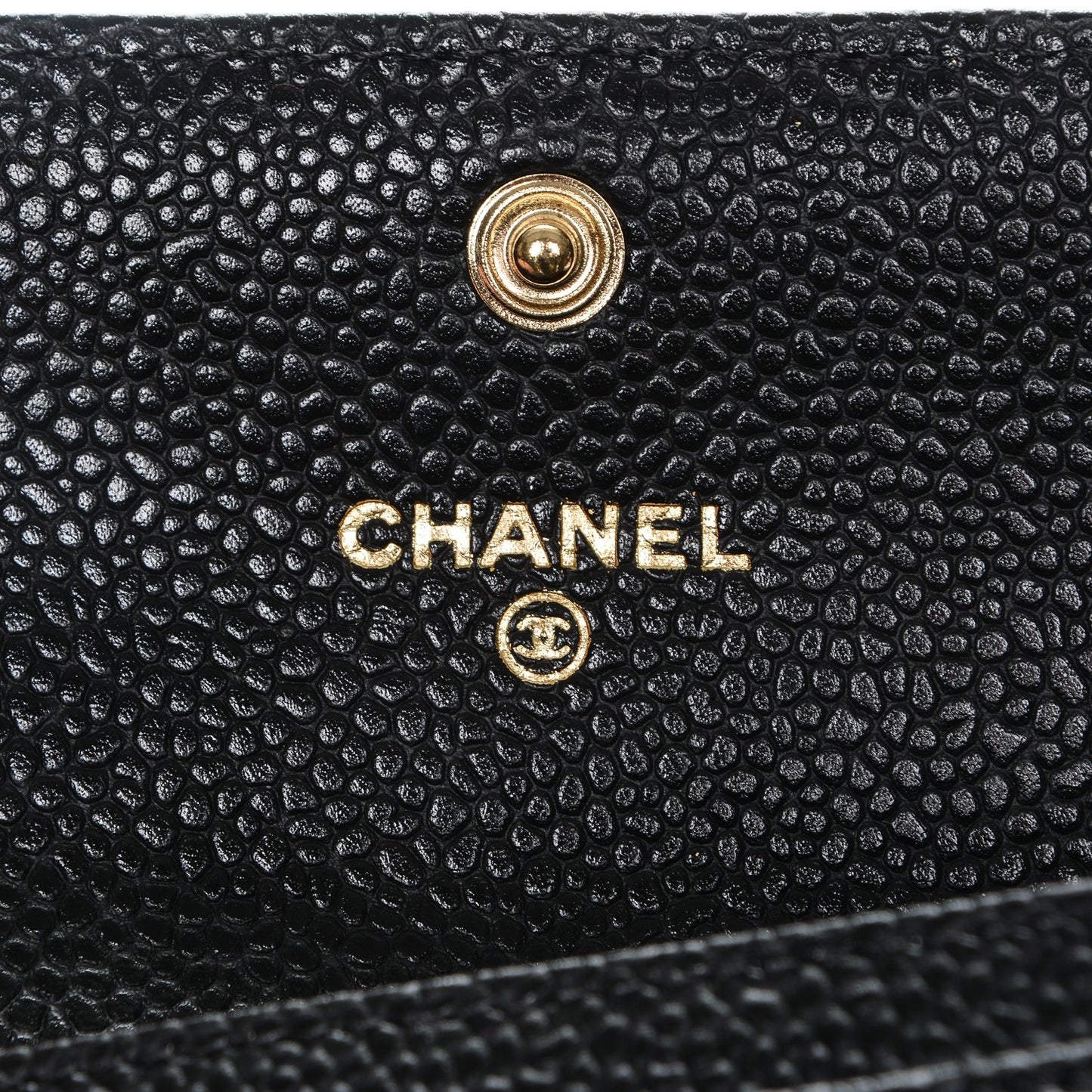Caviar Quilted Card Holder Black