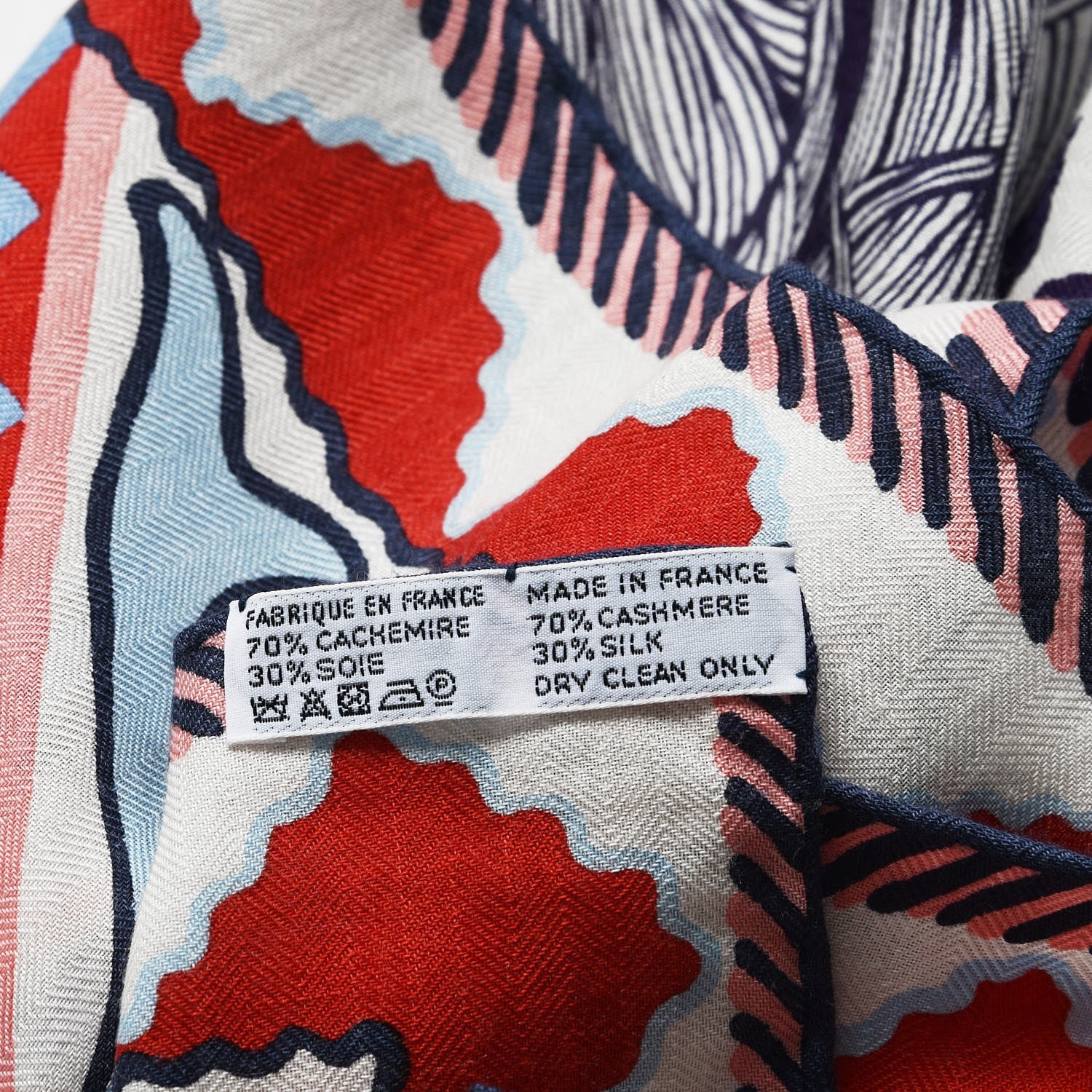 Hermes Cashmere Silk Appaloosa Des Steppes Shawl 140 Creme Violet Rouge 6 of 6