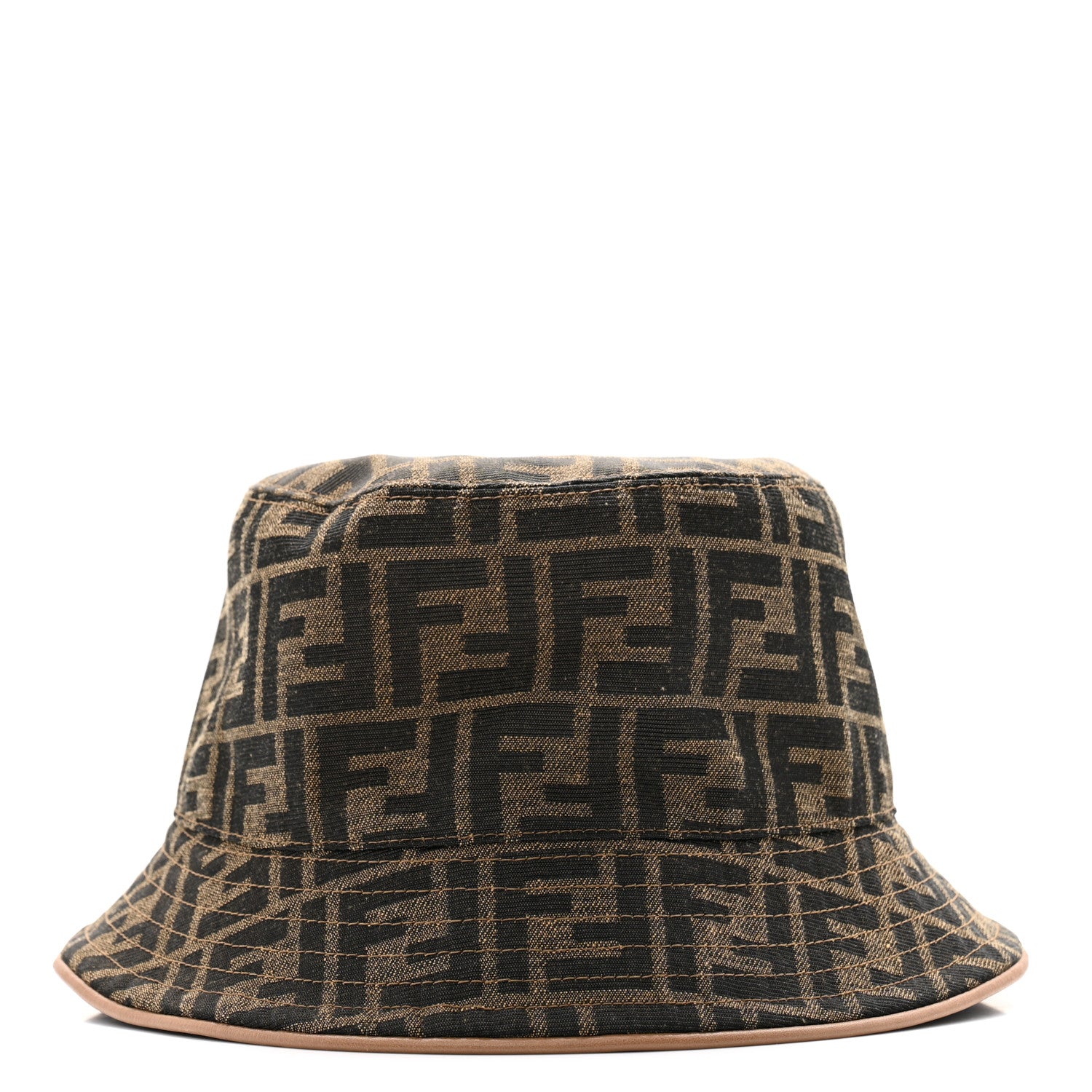 Fendi Technical Fabric FF Reversible Bucket Hat M Tobacco Beige 3 of 9