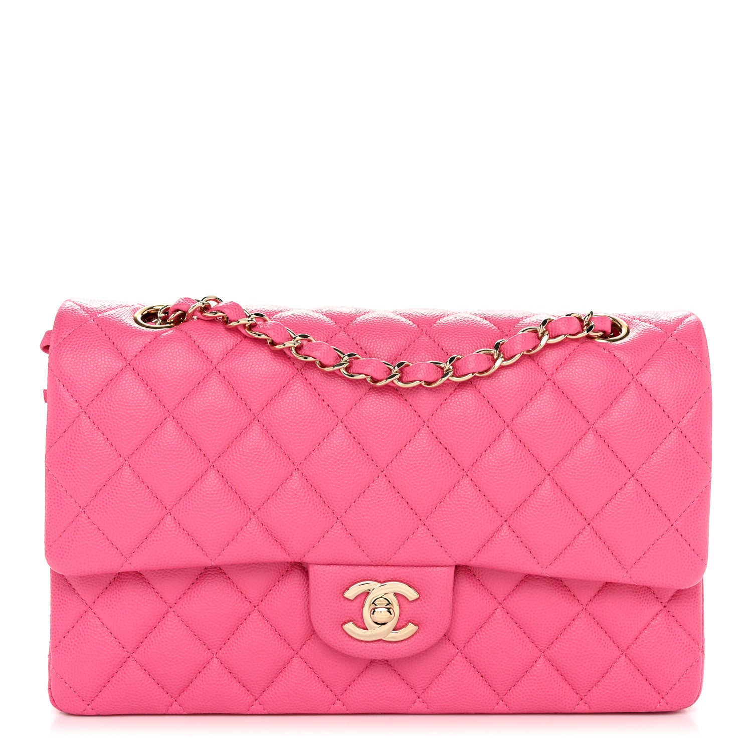 Chanel Caviar Quilted Medium Double Flap Pink 1 of 10