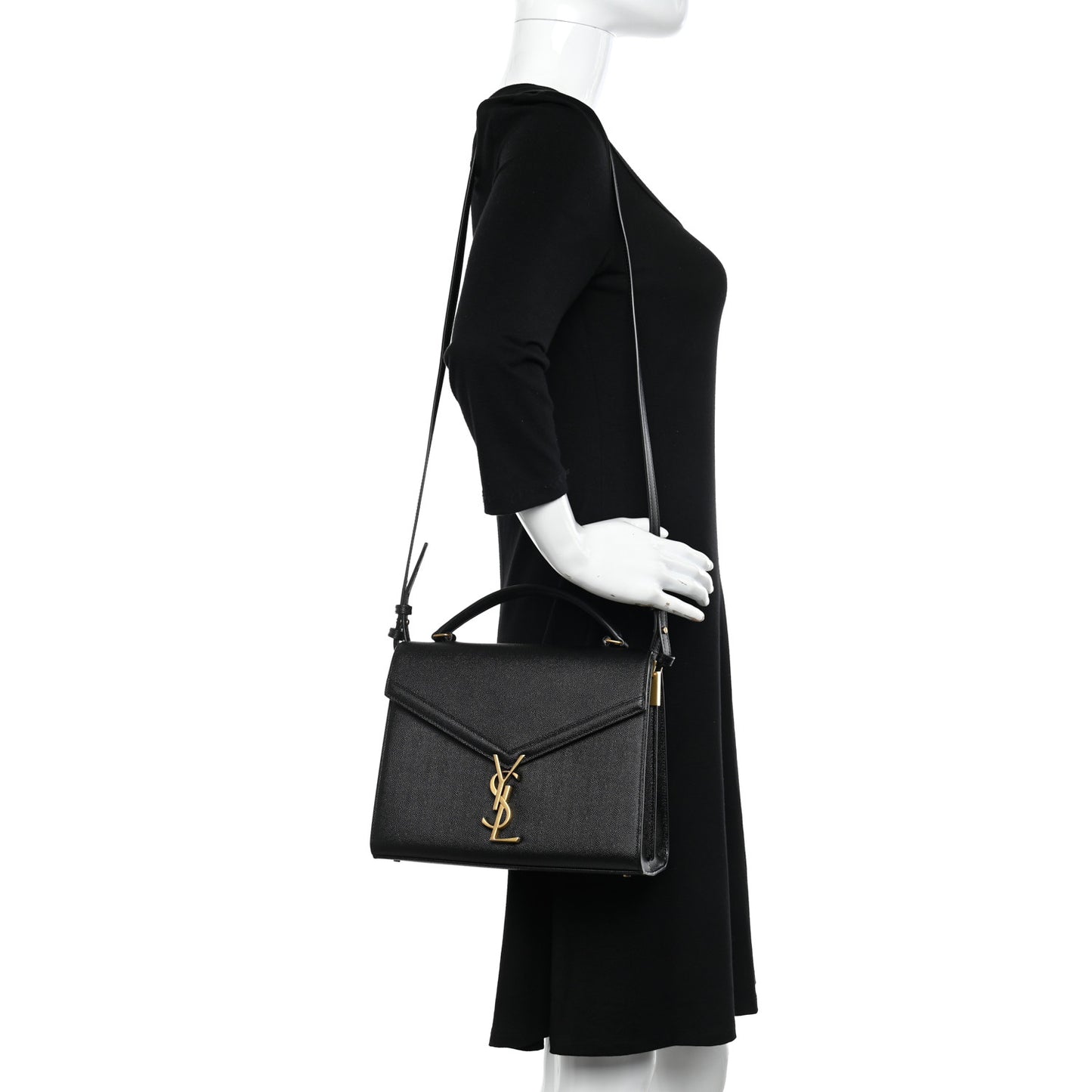 Grain de Poudre Medium Classic Monogram Cassandra Top Handle Black