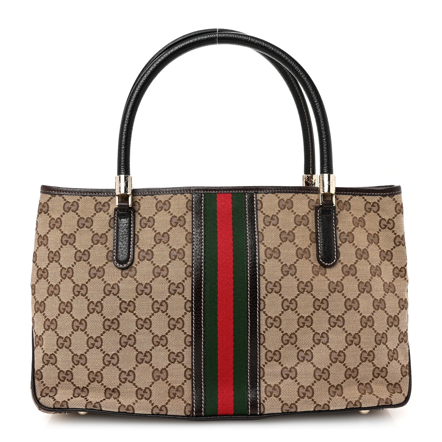 Gucci Monogram Web Tote Brown 1 of 10