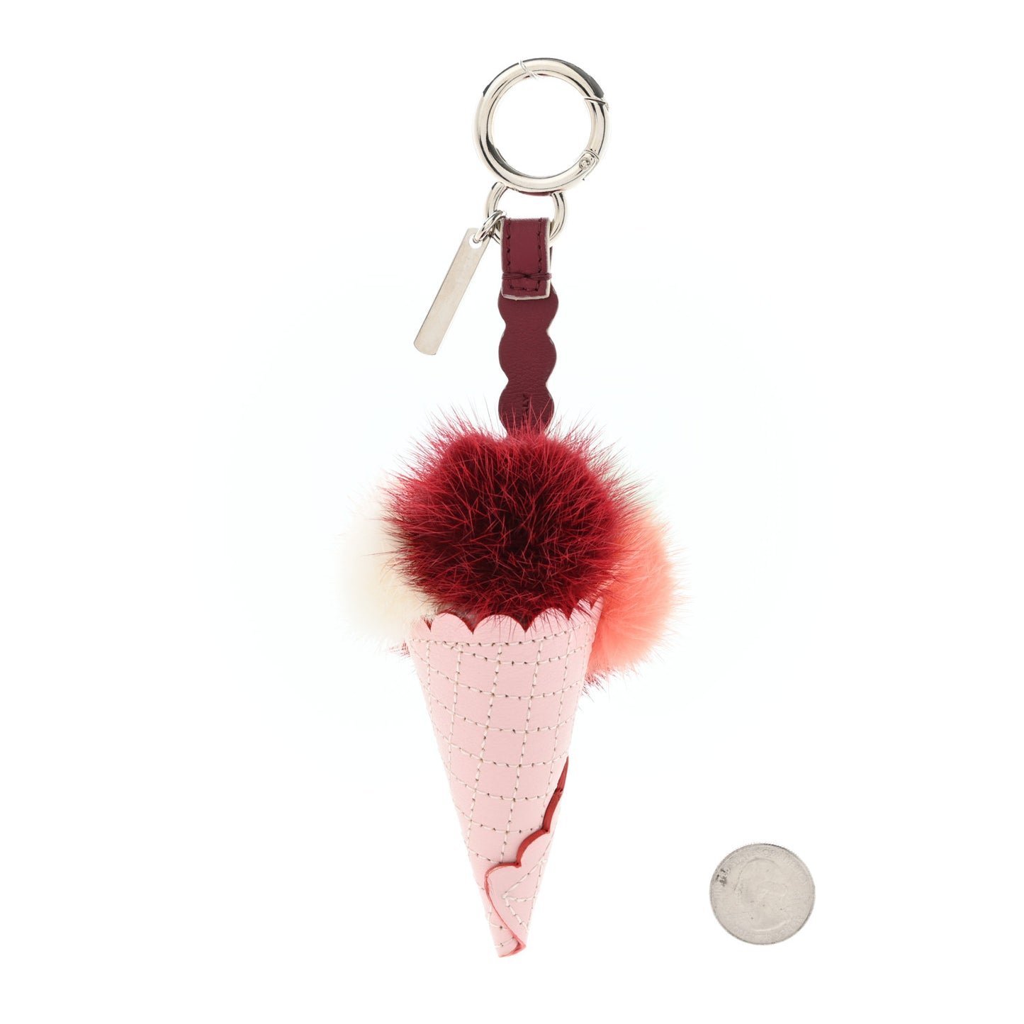 Mink Fur Calfskin Fun Fair Bag Charm Multicolor