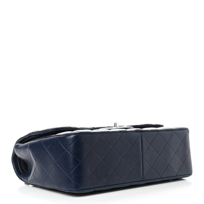 Chanel Caviar Quilted Jumbo Double Flap Navy Blue 4 of 12