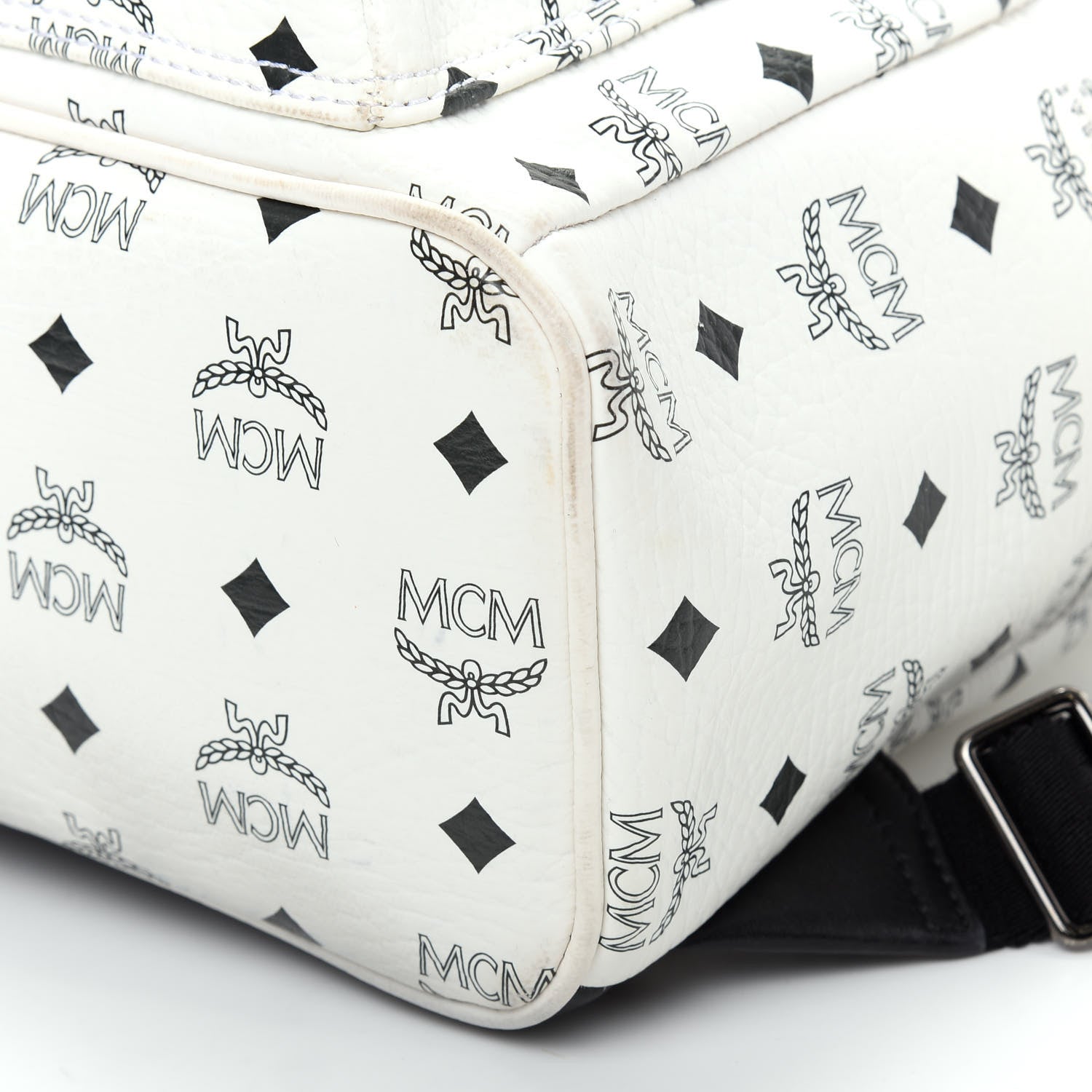 MCM Visetos Small Sprinkle Stud Stark Backpack White 7 of 9