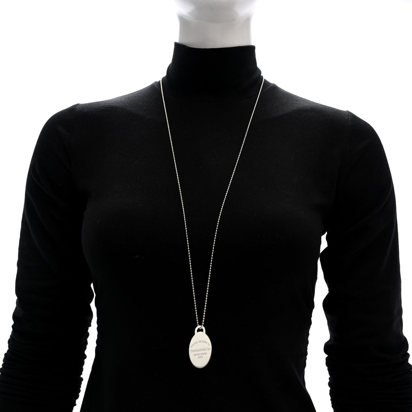 Sterling Silver Return to Tiffany Oval Dog Tag Necklace