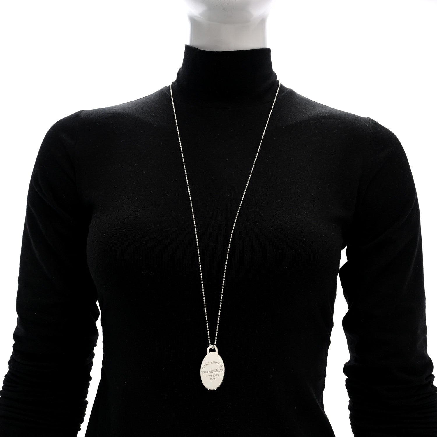 Tiffany Sterling Silver Return to Tiffany Oval Dog Tag Necklace 2 of 5