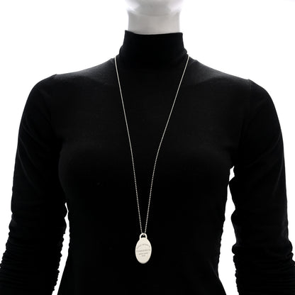 Tiffany Sterling Silver Return to Tiffany Oval Dog Tag Necklace 2 of 5
