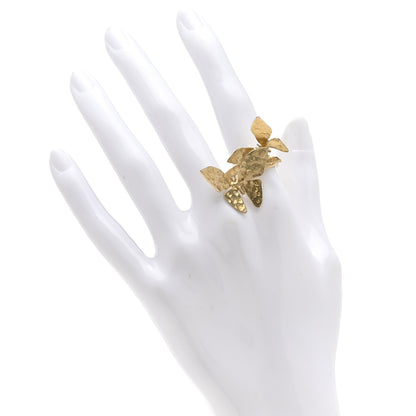Christian Dior Metal Butterfly Ring L Gold 2 of 5