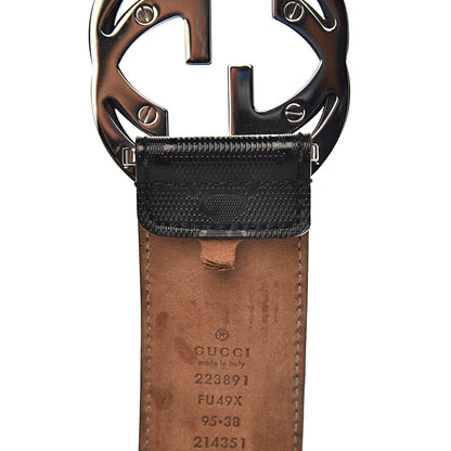 Gucci Imprime Monogram Interlocking G Belt 95 38 Black 5 of 11