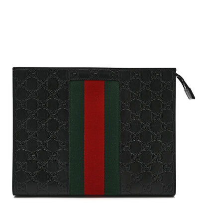 Gucci Guccissima Signature Web New Web Cosmetic Case Black 1 of 10