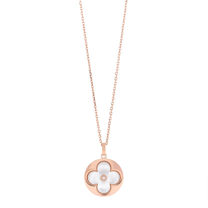 Louis Vuitton 18K Pink Gold Mother of Pearl XL Blossom Sun Pendant Necklace 1 of 6