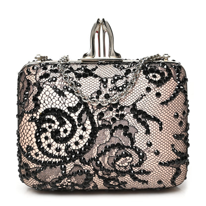 Christian Louboutin Lace Miss Loubi Chain Clutch Black 1 of 8